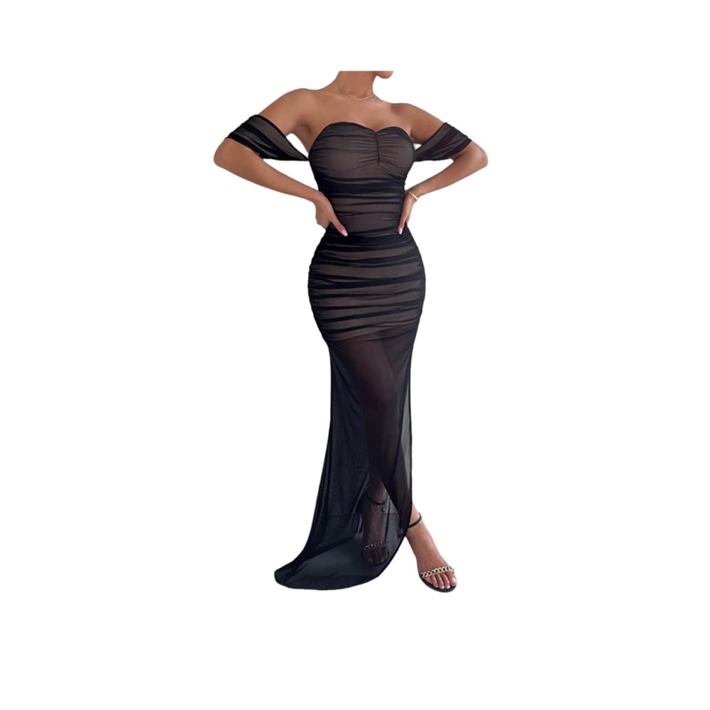 NWT Pofash Woman’s Black Mini Long Dress Size Large